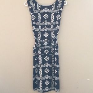 Style & co black and white tribal patterned midi dress